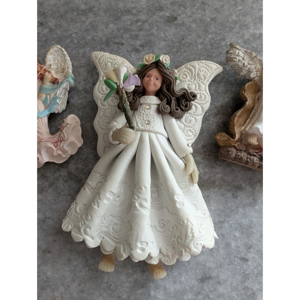Vintage Angel Refrigerator Magnets Lot of 3 Fairy Cherub Victorian Style Decor